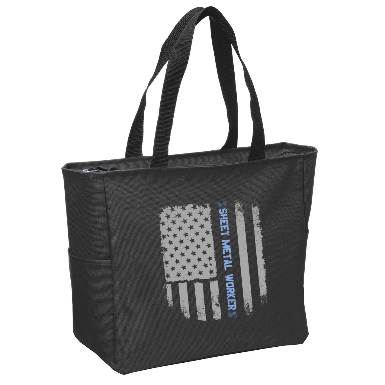 Sheet Metal Workers Us Flag Zip Tote Bag