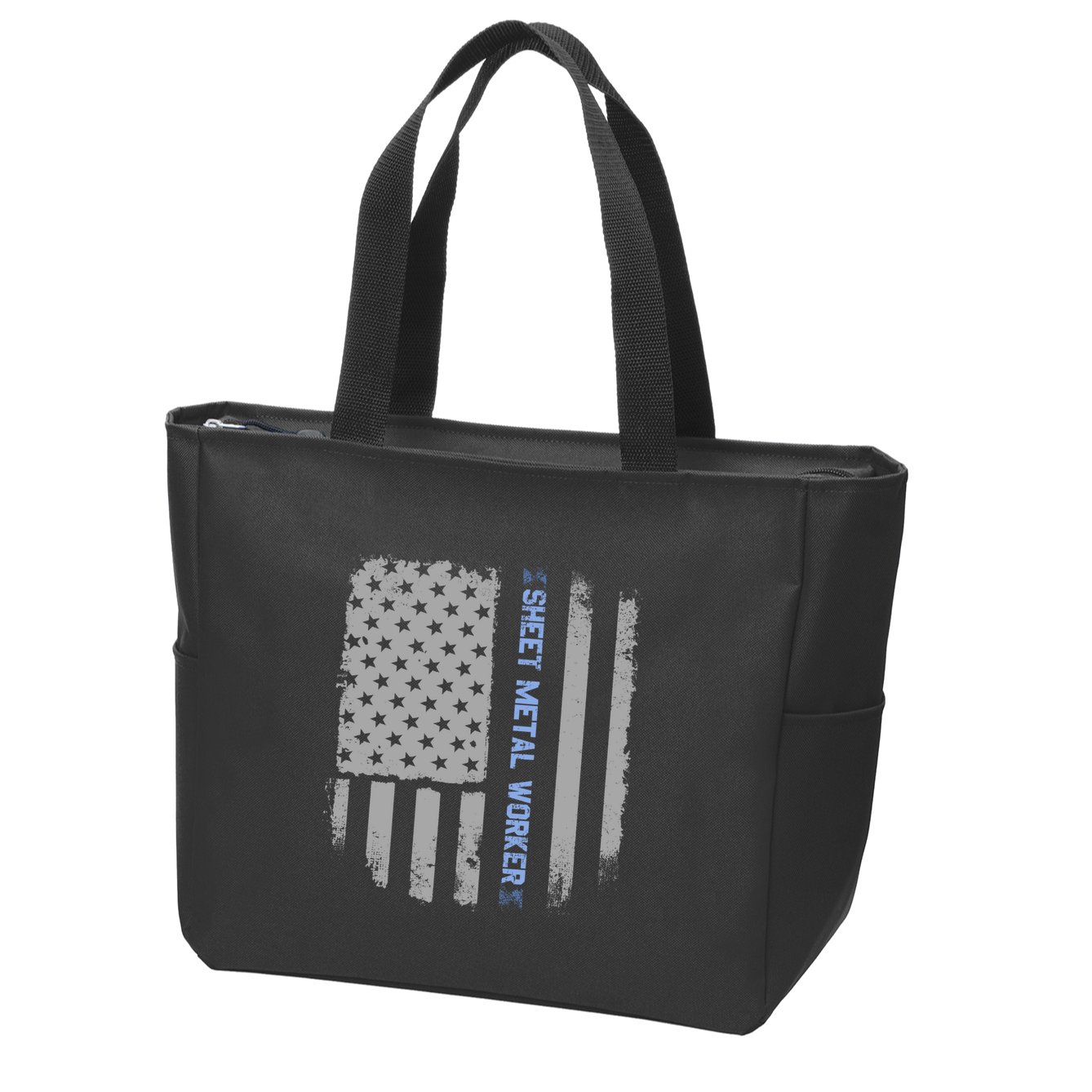 Sheet Metal Workers Us Flag Zip Tote Bag