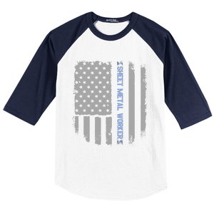 Sheet Metal Workers Us Flag Baseball Sleeve Shirt