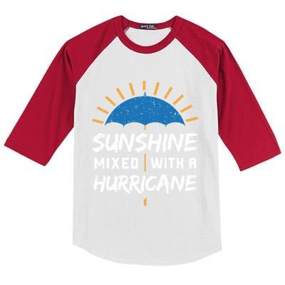 Sunshine Mixed With A Hurricane Gift Kids Colorblock Raglan Jersey