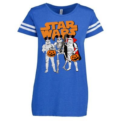 Star Movie Wars Stormtrooper Skeleton Halloween Funny Enza Ladies Jersey Football T-Shirt