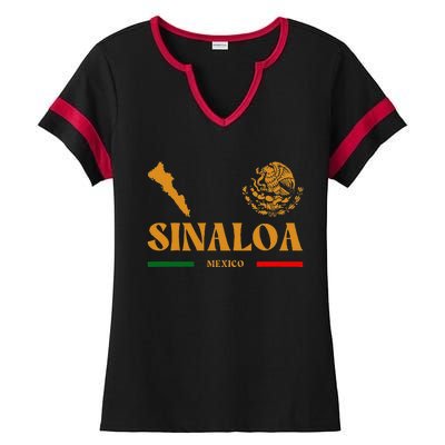 Sinaloa Mexico With Mexican Emblem Sinaloa Ladies Halftime Notch Neck Tee