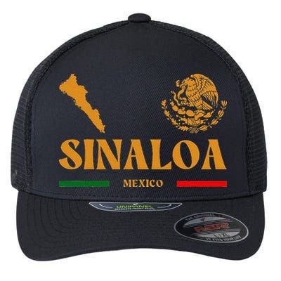 Sinaloa Mexico With Mexican Emblem Sinaloa Flexfit Unipanel Trucker Cap