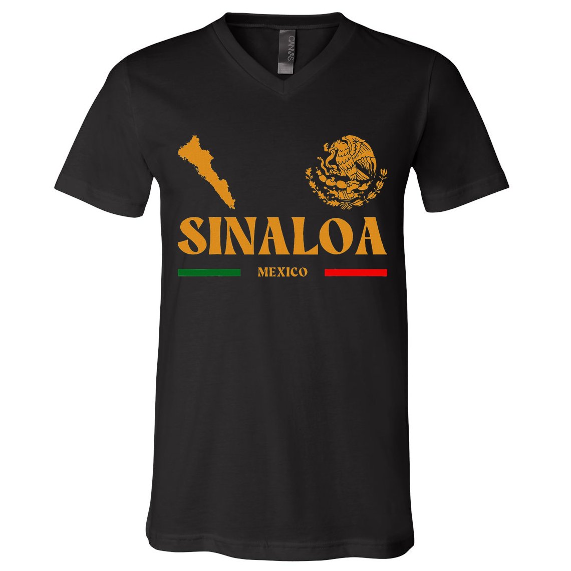 Sinaloa Mexico With Mexican Emblem Sinaloa V-Neck T-Shirt