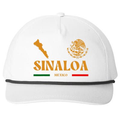 Sinaloa Mexico With Mexican Emblem Sinaloa Snapback Five-Panel Rope Hat