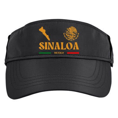 Sinaloa Mexico With Mexican Emblem Sinaloa Adult Drive Performance Visor