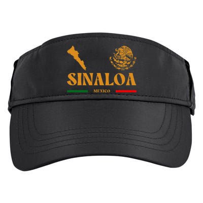 Sinaloa Mexico With Mexican Emblem Sinaloa Adult Drive Performance Visor