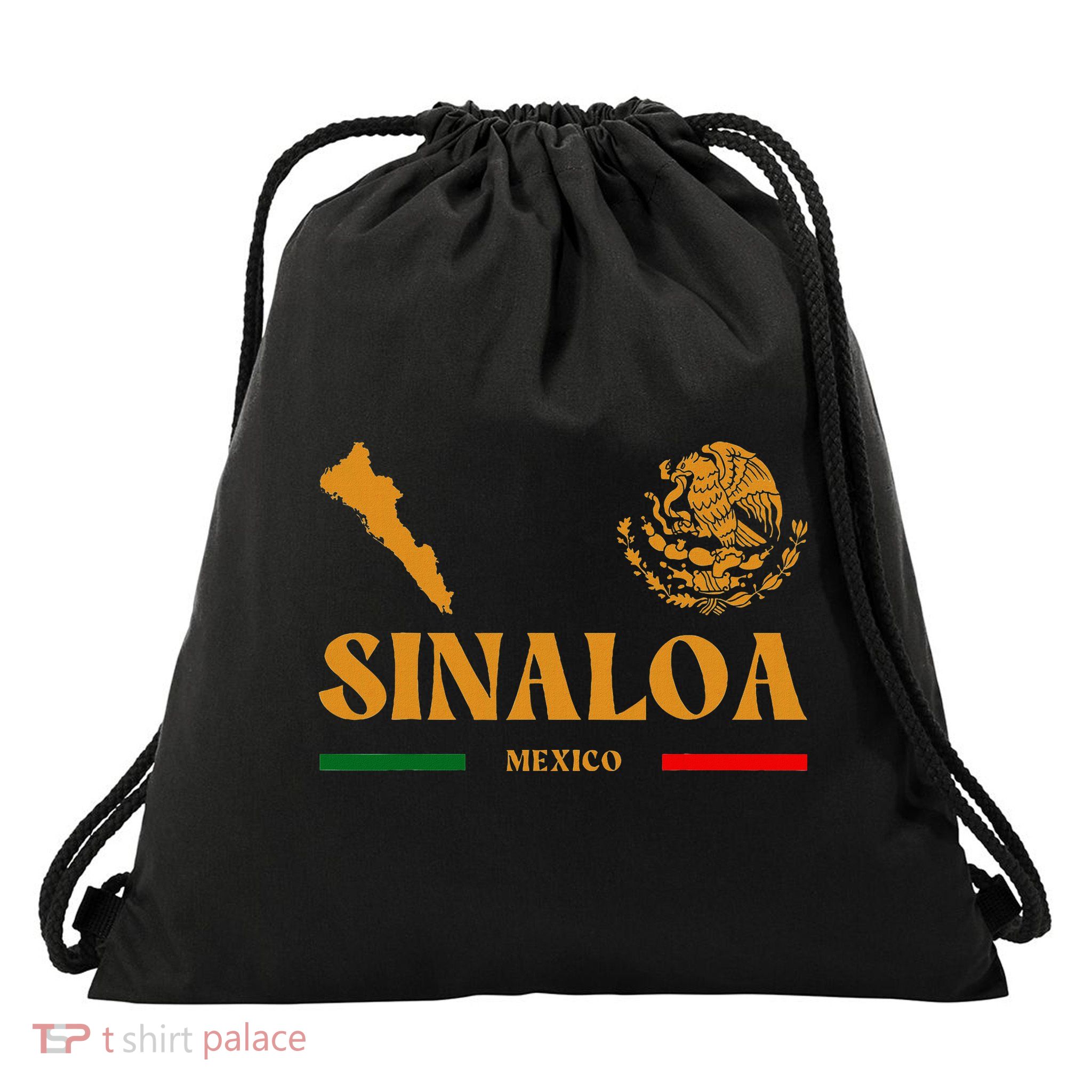 Sinaloa Mexico With Mexican Emblem Sinaloa Drawstring Bag