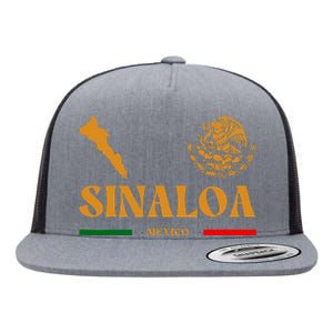 Sinaloa Mexico With Mexican Emblem Sinaloa Flat Bill Trucker Hat