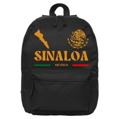 Sinaloa Mexico With Mexican Emblem Sinaloa 16 in Basic Backpack