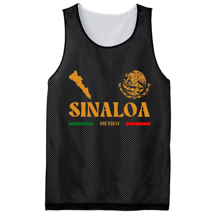 Sinaloa Mexico With Mexican Emblem Sinaloa Mesh Reversible Basketball Jersey Tank