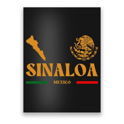 Sinaloa Mexico With Mexican Emblem Sinaloa Poster