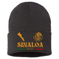 Sinaloa Mexico With Mexican Emblem Sinaloa Sustainable Knit Beanie