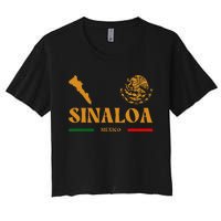 Sinaloa Mexico With Mexican Emblem Sinaloa Women's Crop Top Tee