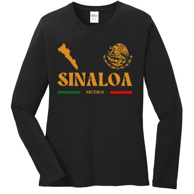 Sinaloa Mexico With Mexican Emblem Sinaloa Ladies Long Sleeve Shirt