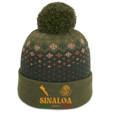 Sinaloa Mexico With Mexican Emblem Sinaloa The Baniff Cuffed Pom Beanie