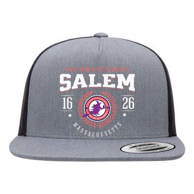 Salem Massachusetts Witch Tourist Souvenir Halloween Flat Bill Trucker Hat