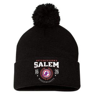 Salem Massachusetts Witch Tourist Souvenir Halloween Pom Pom 12in Knit Beanie