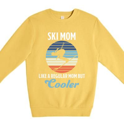 Skiing Mum Winter Sports Slopes Mum Skier Funny Gift Premium Crewneck Sweatshirt