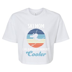 Skiing Mum Winter Sports Slopes Mum Skier Funny Gift Bella+Canvas Jersey Crop Tee