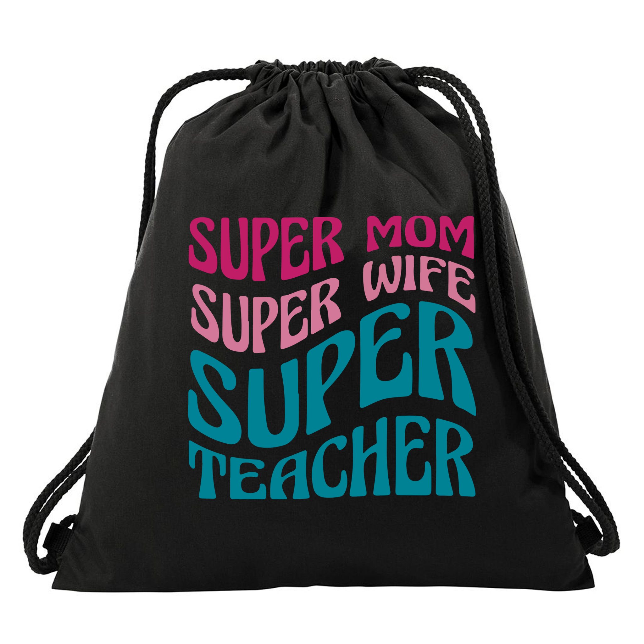 Super Mom Wife Teacher Mother's Day Gift Drawstring Bag