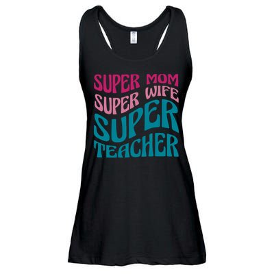 Super Mom Wife Teacher Mother's Day Gift Ladies Essential Flowy Tank