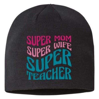 Super Mom Wife Teacher Mother's Day Gift Sustainable Beanie