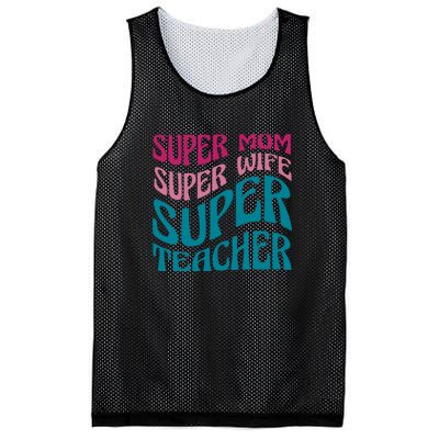 Super Mom Wife Teacher Mother's Day Gift Mesh Reversible Basketball Jersey Tank