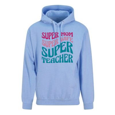 Super Mom Wife Teacher Mother's Day Gift Unisex Surf Hoodie