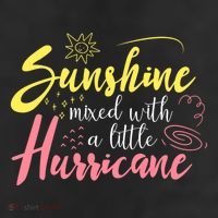 Sunshine Mixed With A Little Hurricane Positive Vibes Cute Gift 7 Panel Mesh Trucker Snapback Hat
