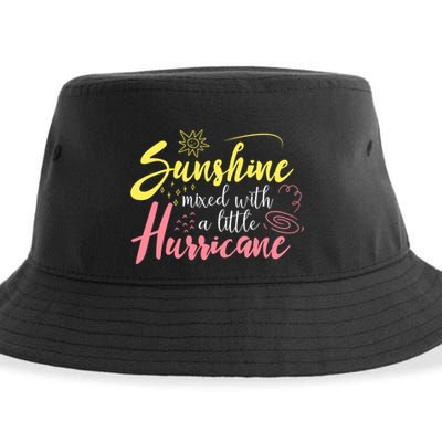 Sunshine Mixed With A Little Hurricane Positive Vibes Cute Gift Sustainable Bucket Hat