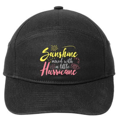 Sunshine Mixed With A Little Hurricane Positive Vibes Cute Gift 7-Panel Snapback Hat