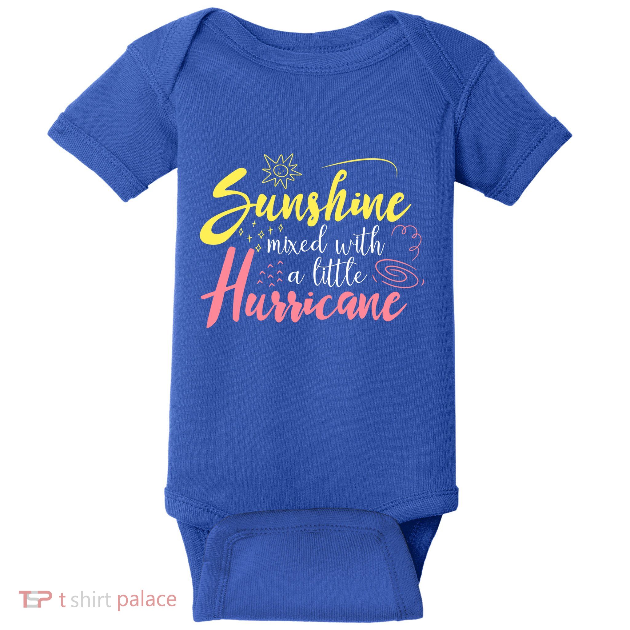 Sunshine Mixed With A Little Hurricane Positive Vibes Cute Gift Baby Bodysuit