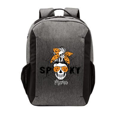 Spooky Mama Witch Mom Halloween Skull Messy Bun Mom Life Gift Vector Backpack