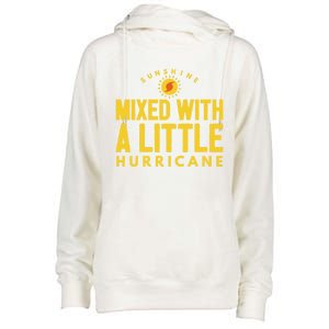 Sunshine Mixed With A Little Hurricane Cute Gift Womens Funnel Neck Pullover Hood