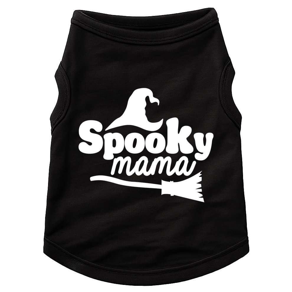 Spooky Mama Witch Broom Halloween Doggie Tank