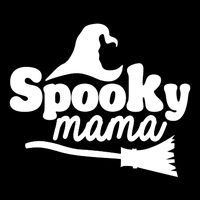 Spooky Mama Witch Broom Halloween Bucket Hat