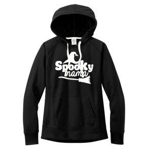 Spooky Mama Witch Broom Halloween Women's Fleece Hoodie