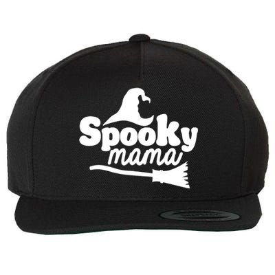 Spooky Mama Witch Broom Halloween Wool Snapback Cap