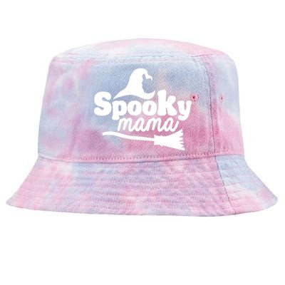 Spooky Mama Witch Broom Halloween Tie-Dyed Bucket Hat