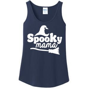 Spooky Mama Witch Broom Halloween Ladies Essential Tank