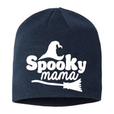 Spooky Mama Witch Broom Halloween Sustainable Beanie