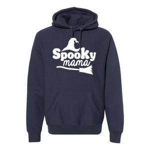 Spooky Mama Witch Broom Halloween Premium Hoodie