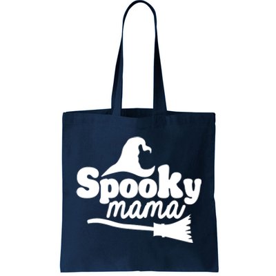 Spooky Mama Witch Broom Halloween Tote Bag