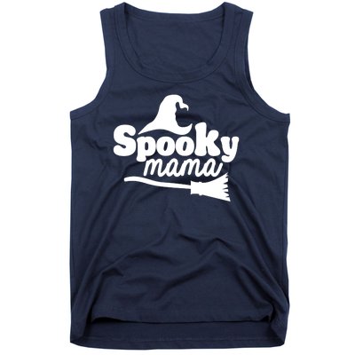 Spooky Mama Witch Broom Halloween Tank Top