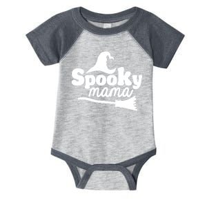 Spooky Mama Witch Broom Halloween Infant Baby Jersey Bodysuit