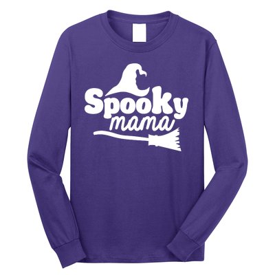 Spooky Mama Witch Broom Halloween Long Sleeve Shirt