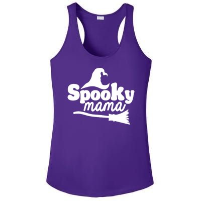 Spooky Mama Witch Broom Halloween Ladies PosiCharge Competitor Racerback Tank