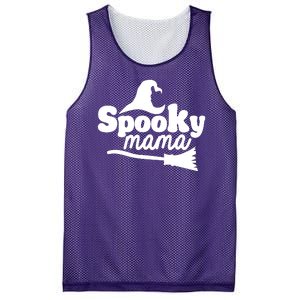 Spooky Mama Witch Broom Halloween Mesh Reversible Basketball Jersey Tank