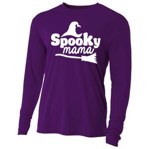 Spooky Mama Witch Broom Halloween Cooling Performance Long Sleeve Crew